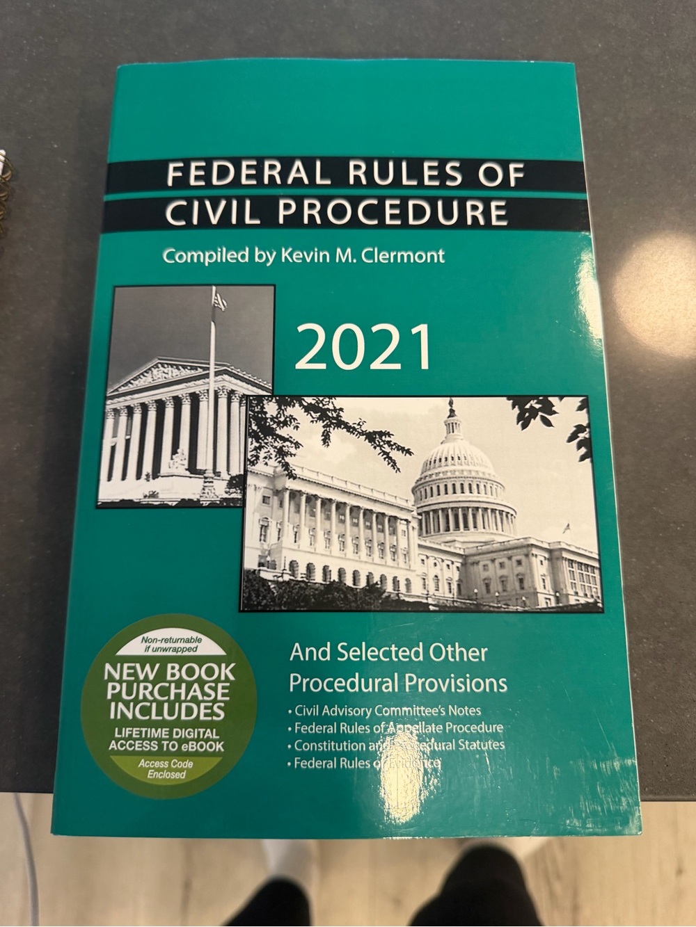 Federal Rules of Civil Procedure 2021 Hardcover - Teal Cover